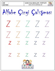 harfler çizgi çalışması